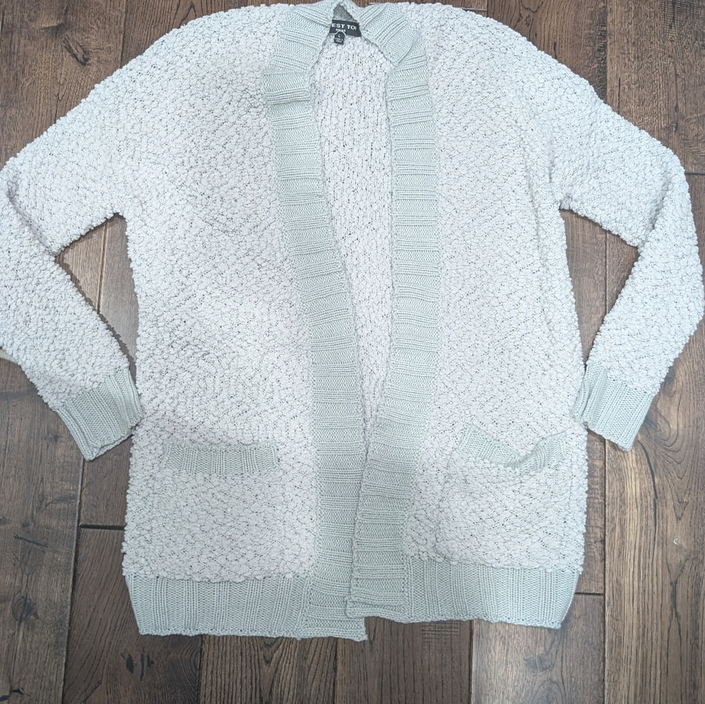 Gray Popcorn Cardigan